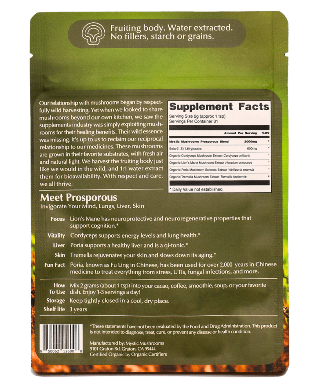 ProSporous probiotic supplement from Ora Cacao, showing the product packaging with branding and label details.