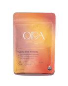 Ora Cacao Tantric Rose Blossom enhanced ceremonial cacao in 1 lb package, featuring rich cacao and floral rose blossom notes.