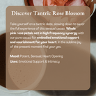 Enhanced 100% Ceremonial Cacao with Tantric Rose Blossom from Ora Cacao, showing the cacao beans and rose petals in a natural setting.