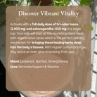 Bag of Ora Cacao Vibrant Vitality enhanced 100% ceremonial cacao in a 1 lb package, showing rich cacao beans and vibrant packaging.