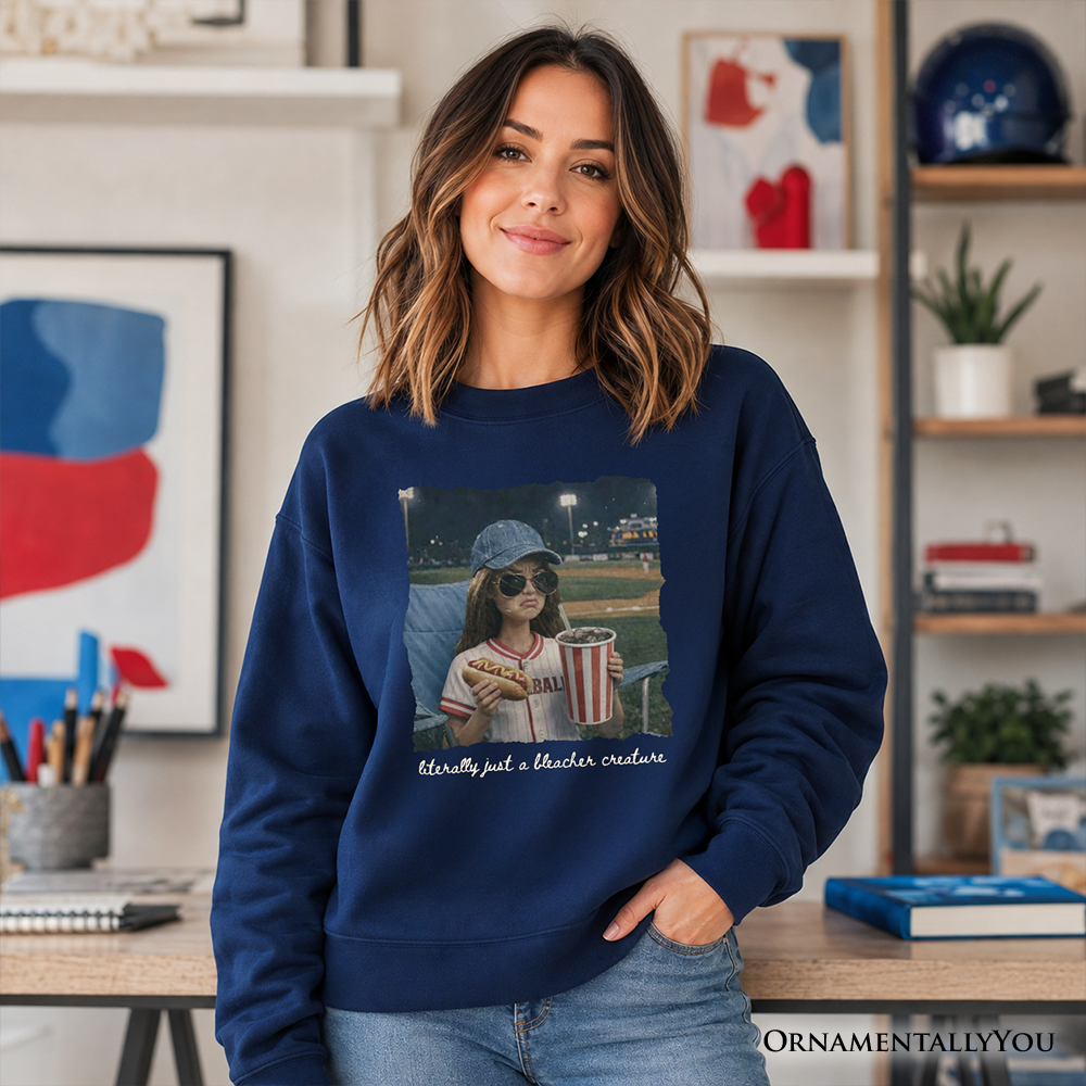 Funny doll face baseball sweatshirt by OrnamentallyYou, featuring a playful design perfect for sports fan moms.