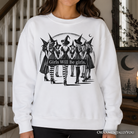 Girls Will Be Girls Witchy Halloween Sweatshirt by OrnamentallyYou, cozy and empowering women's sweatshirt with spooky design.