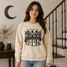 Girls Will Be Girls sweatshirt by OrnamentallyYou featuring a witchy Halloween design, perfect for empowered women.