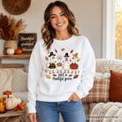 Ash-colored Just a Thankful Goose sweatshirt featuring a humorous Thanksgiving turkey design, perfect for family celebrations.