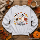 Ash gray Just a Thankful Goose sweatshirt by OrnamentallyYou featuring humorous Thanksgiving turkey design.