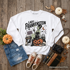 Lady Frankenstein gothic sweatshirt by OrnamentallyYou featuring vintage undead Halloween-themed design on ash-colored fabric.