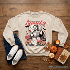 Ash gray Licensed to Draw Blood Halloween Nurse sweatshirt by OrnamentallyYou featuring spooky season graphic and comfortable sweatshirt fit.