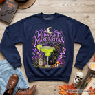 Black cat Halloween sweatshirt with witchy cocktail design from OrnamentallyYou, perfect for spooky season.