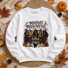 Midnight Margaritas Girls Will Be Girls Halloween sweatshirt by OrnamentallyYou featuring witch coven design and spooky winter style.
