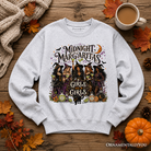 Midnight Margaritas Girls Will Be Girls sweatshirt by OrnamentallyYou featuring a witch coven Halloween party design on a cozy sweatshirt.