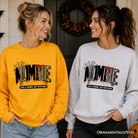 Ash gray Mombie Like a Zombie sweatshirt by OrnamentallyYou featuring a humorous Halloween mom horror design.