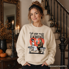 Romantic Frankenstein and Bride sweatshirts for couples, featuring spooky couple design, from OrnamentallyYou.