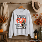 Romantic Frankenstein and Bride sweatshirt for couples by OrnamentallyYou, featuring spooky Halloween-themed design.