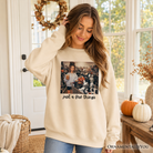 Black Halloween shopping sweatshirt by OrnamentallyYou featuring funny spooky season decor design, casual and cozy for fall festivities.