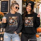 Black Halloween shopping sweatshirt from OrnamentallyYou featuring humorous spooky season decor lover design, casual fall sweater.