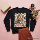 Black Lion of Judah Christian sweatshirt featuring floral Jesus and religious faith design by OrnamentallyYou.