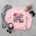 Light pink Leopard Pink Stars football sweatshirt by OrnamentallyYou featuring a cozy game day design and stylish print.