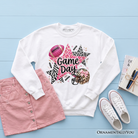 Light pink Leopard Pink Stars football sweatshirt by OrnamentallyYou, featuring a cozy Coquette Game Day sweater design.