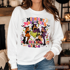 Colorful Midnight Margaritas Retro Halloween sweatshirt by OrnamentallyYou featuring girls' night witch and cocktail design.