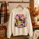 Colorful Midnight Margaritas Retro Halloween sweatshirt by OrnamentallyYou featuring witch and cocktail graphic for girls' night style.