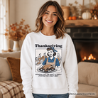 OrnamentallyYou Thanksgiving Family Dysfunction Retro Sweatshirt with humorous holiday design for sarcastic families.