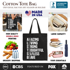 Black tote bag with inspirational quote for moms, featuring a thoughtful design by OrnamentallyYou.