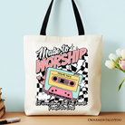 Black Christian retro tote bag with Psalm 150:6 Bible verse design, made by OrnamentallyYou, perfect for worship and gift-giving.