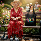 Black canvas tote bag with "My Favorite People Call Me Nana" printed, ideal for proud grandmothers, by OrnamentallyYou.