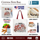 White canvas tote bag with floral "It's Okay" affirmation slogan, boho style, by OrnamentallyYou.