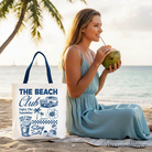Vintage coastal summer tote bag from OrnamentallyYou featuring beach-themed design, perfect for beach days and vacations.