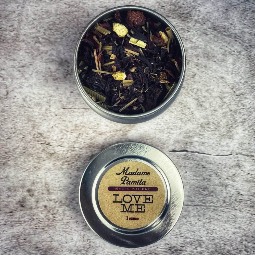 Parlour of Wonders Love Me Potion Spell Kit with 15 potion sachets and ingredients for love magic and spellcasting.