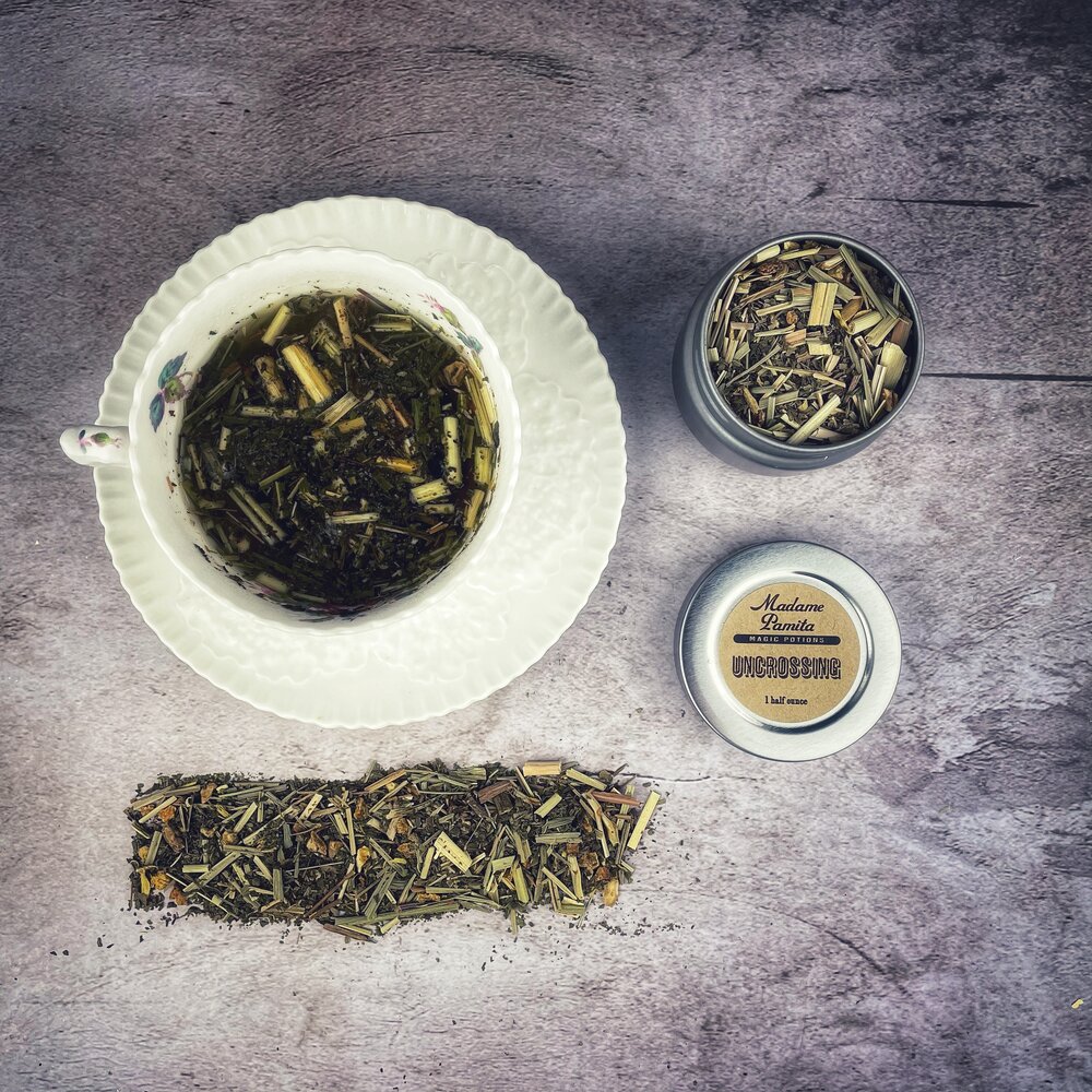 Set of 15 sachets with ingredients for the Uncrossing Potion Spell Kit by Parlour of Wonders, used for clearing negative energies.