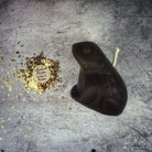 Black beeswax Lucky Money Frog spell candle by Parlour of Wonders for abundance and prosperity magic.