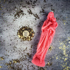 Beeswax Mother Mary spell candle by Parlour of Wonders featuring a blue beeswax design for divine protection and love magic.