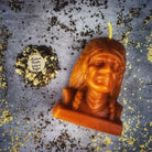Beeswax Black Hawk Spell Candle by Parlour of Wonders, featuring a brown beeswax candle for spirit guide and social justice magic.