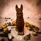 Beeswax Faithful Dog Spell Candle by Parlour of Wonders, symbolizing loyalty, fidelity, and unconditional love. Brown beeswax candle.