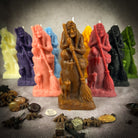 Beeswax Baba Yaga spell candle by Parlour of Wonders featuring brown grounding beeswax, symbolizing wisdom, protection, and wild power.