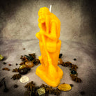 Beeswax Baba Yaga spell candle by Parlour of Wonders, brown grounding beeswax candle for wisdom, protection, and wild power.
