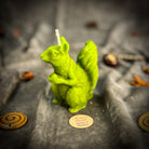 Beeswax Squirrel of Abundance Spell Candle by Parlour of Wonders, brown beeswax with detailed squirrel shape for prosperity and savings.