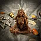 Green beeswax forest fairy spell candle by Parlour of Wonders, featuring nature spirits and enchanting woodland design.