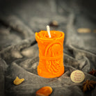 Green beeswax candle by Parlour of Wonders for debt collection, fair compensation, and career success.