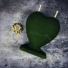 Green beeswax twin flame love spell candle by Parlour of Wonders, designed for soul mate and true love magic.