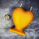 Green beeswax twin flame love spell candle by Parlour of Wonders, designed for soul mate and true love magic.