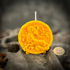 Green beeswax Capricorn zodiac spell candle by Parlour of Wonders, featuring a goat design symbolizing ambition, discipline, and success.
