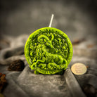 Green beeswax Capricorn goat zodiac spell candle by Parlour of Wonders, symbolizing ambition, discipline, and success.