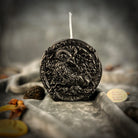 Green beeswax Capricorn zodiac spell candle by Parlour of Wonders featuring a goat design for ambition, discipline, and success.
