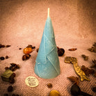 Green beeswax candle from Parlour of Wonders for prosperity and abundance magic, designed as a money maker spell candle.