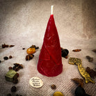 Green beeswax money maker spell candle by Parlour of Wonders, symbolizing prosperity and abundance magic.