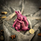 Beeswax Rabbit Spell Candle by Parlour of Wonders featuring an orange rabbit design for good luck and new beginnings.