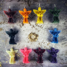 Orange beeswax angel spell candle by Parlour of Wonders, designed for connecting with spirit guides and divine blessings.